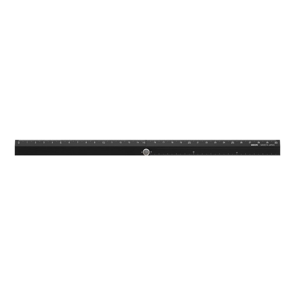 Midori 30cm Black Aluminium Folding Ruler