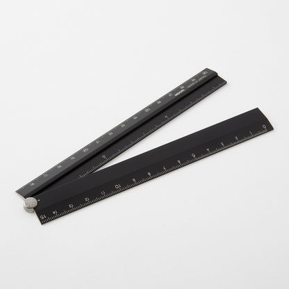 Midori 30cm Black Aluminium Folding Ruler