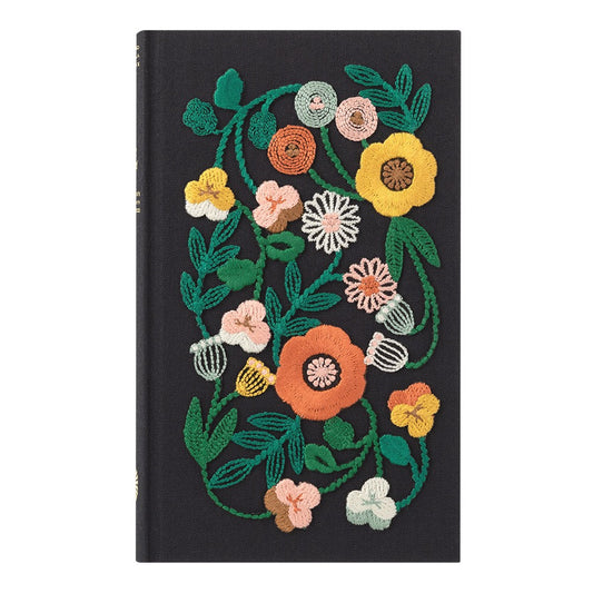 Midori 5 Years Diary | Embroidery Flower Black