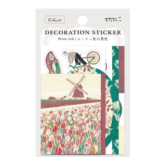Midori Decorative Stickers | Dark Red