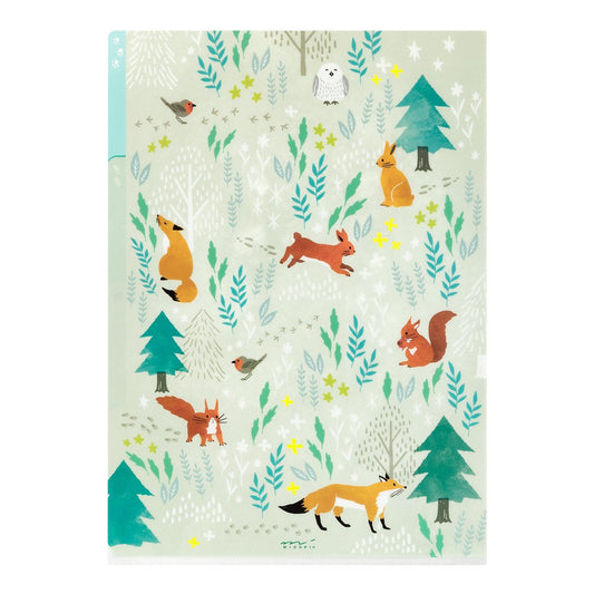 Midori Three Pocket Folder A4 | Nordic Animals