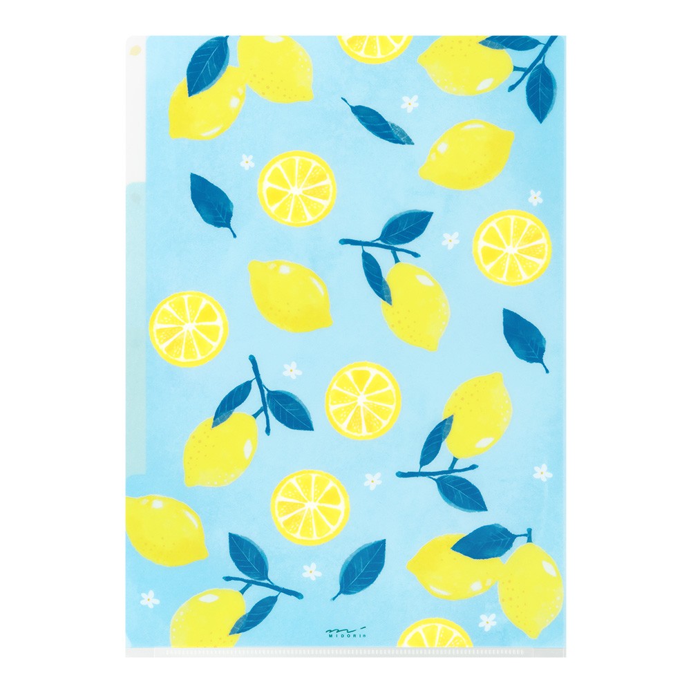 Midori Three Pocket Folder A4 | Lemon
