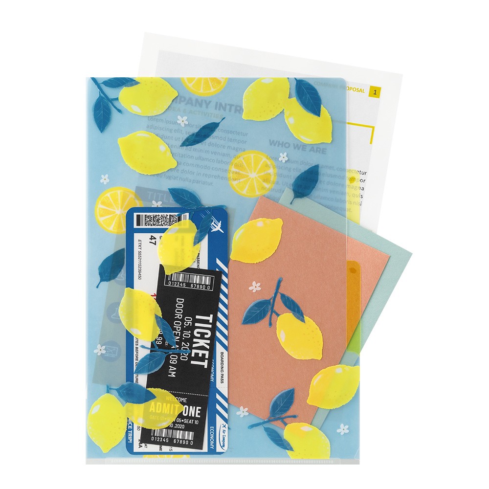 Midori Three Pocket Folder A4 | Lemon