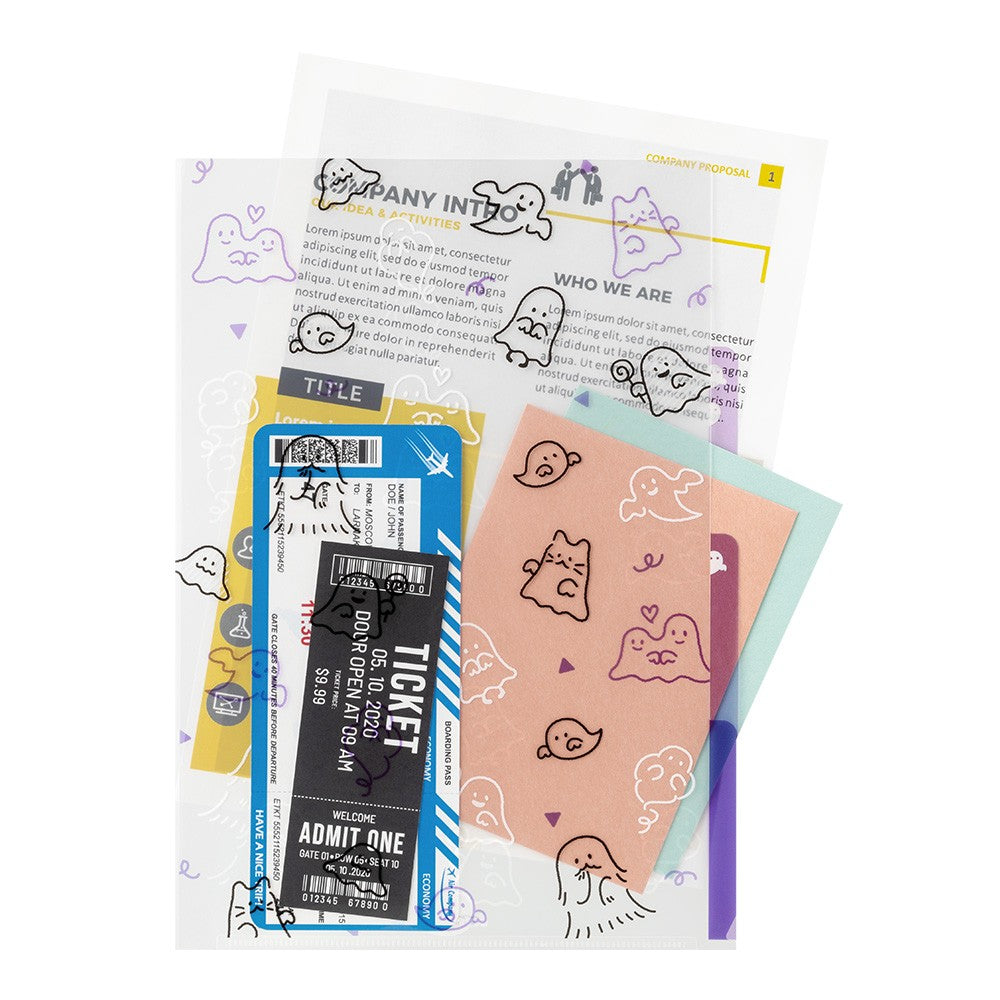 Midori Three Pocket Folder A4 | Ghost