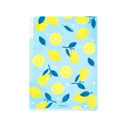Midori A5 Three Pocket Folder | Lemon