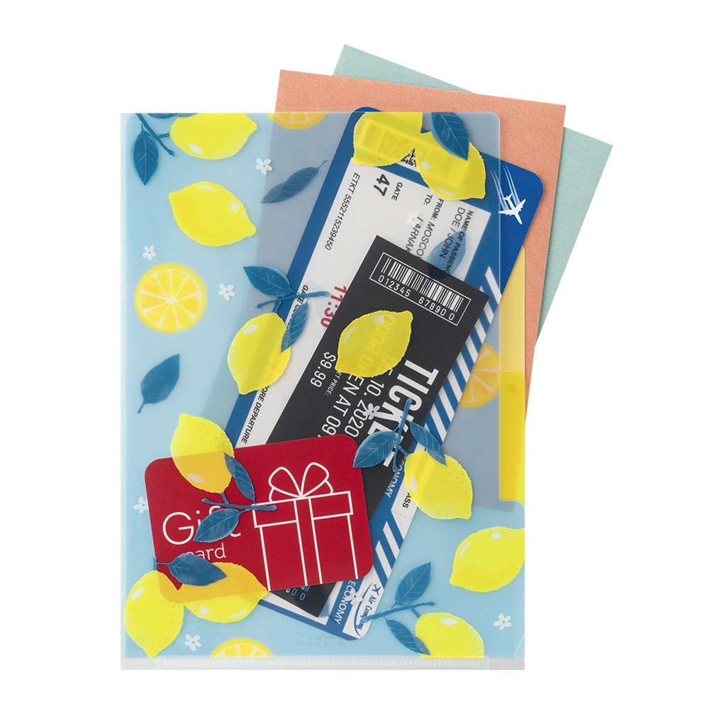 Midori A5 Three Pocket Folder | Lemon