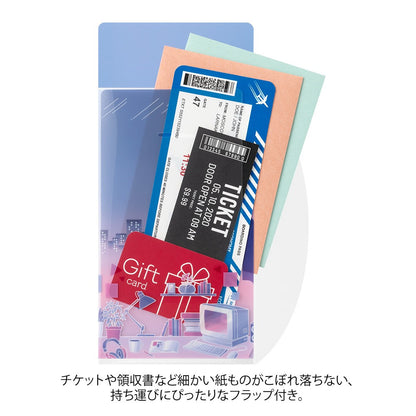 Midori Three-Pocket A5 Slim Folder with Flap | City Pop
