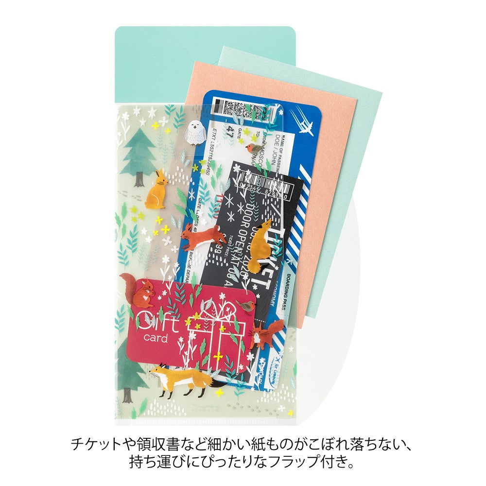 Midori A5 Slim Three Pocket Folder with Flap | Nordic Animals