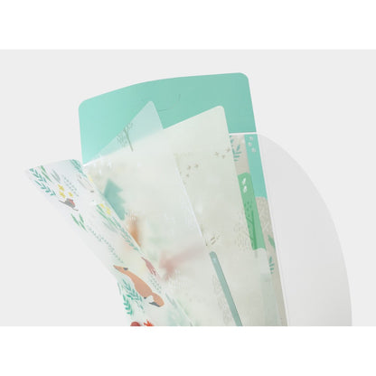 Midori A5 Slim Three Pocket Folder with Flap | Nordic Animals