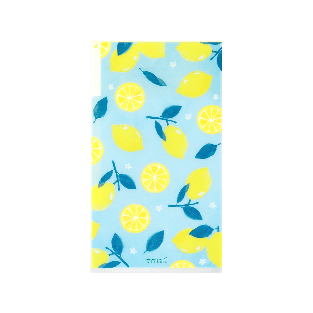 Folder Midori Trzy Kieszonki A5 Slim z klapką | Lemon