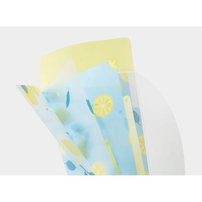 Folder Midori Trzy Kieszonki A5 Slim z klapką | Lemon