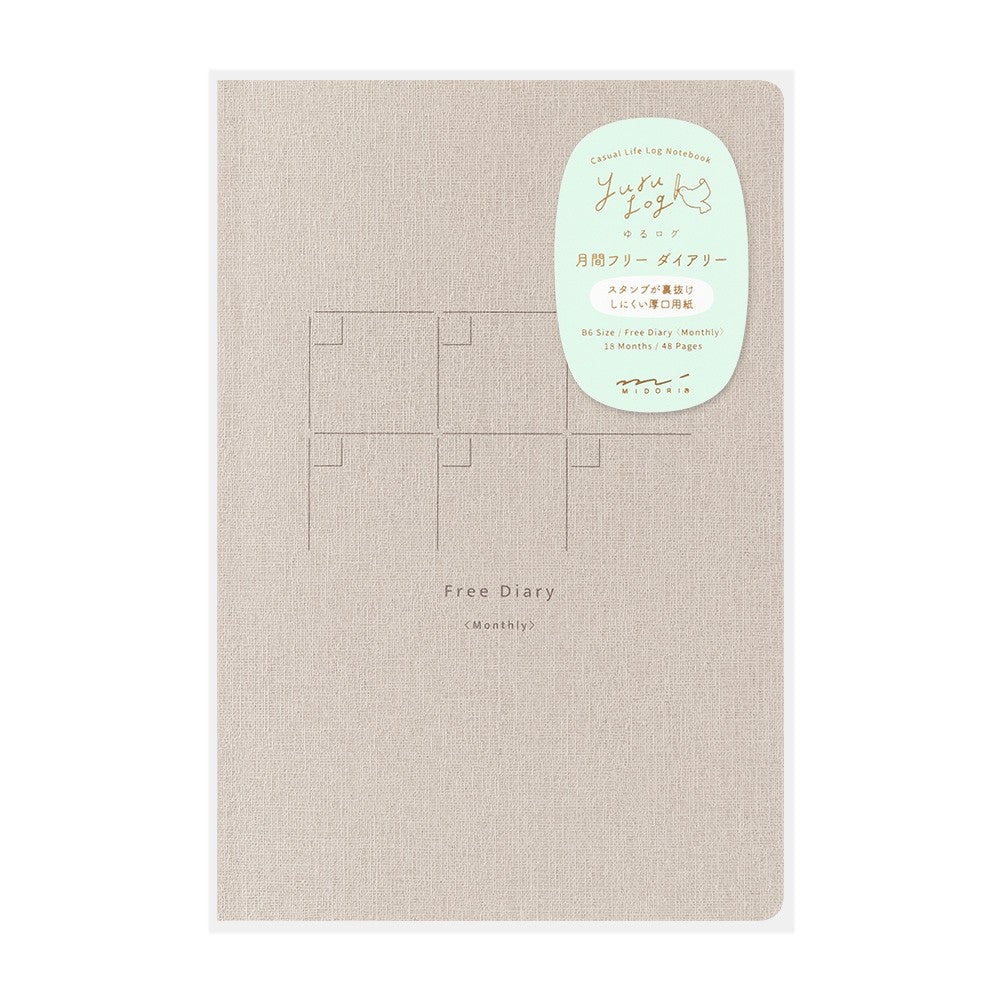 Midori Yuru Log B6 Perennial Calendar | Monthly
