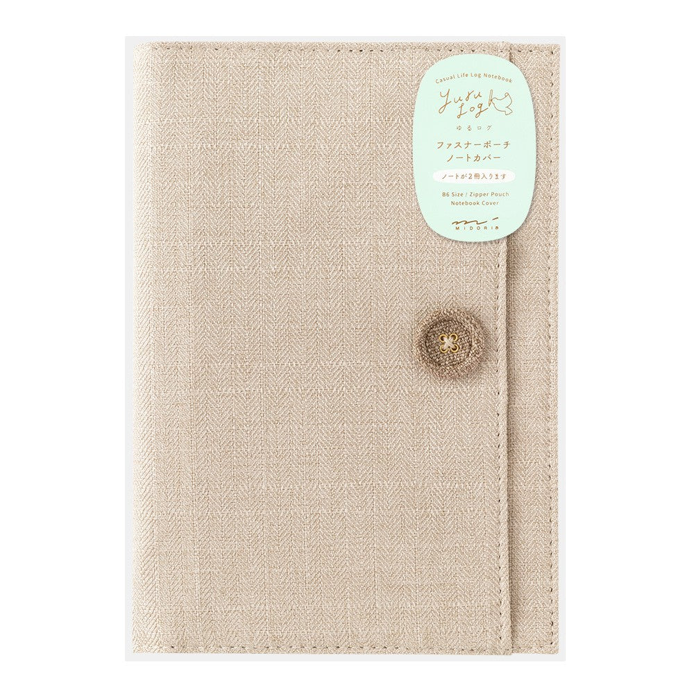 Midori Yuru Log B6 Canvas Cover | Beige