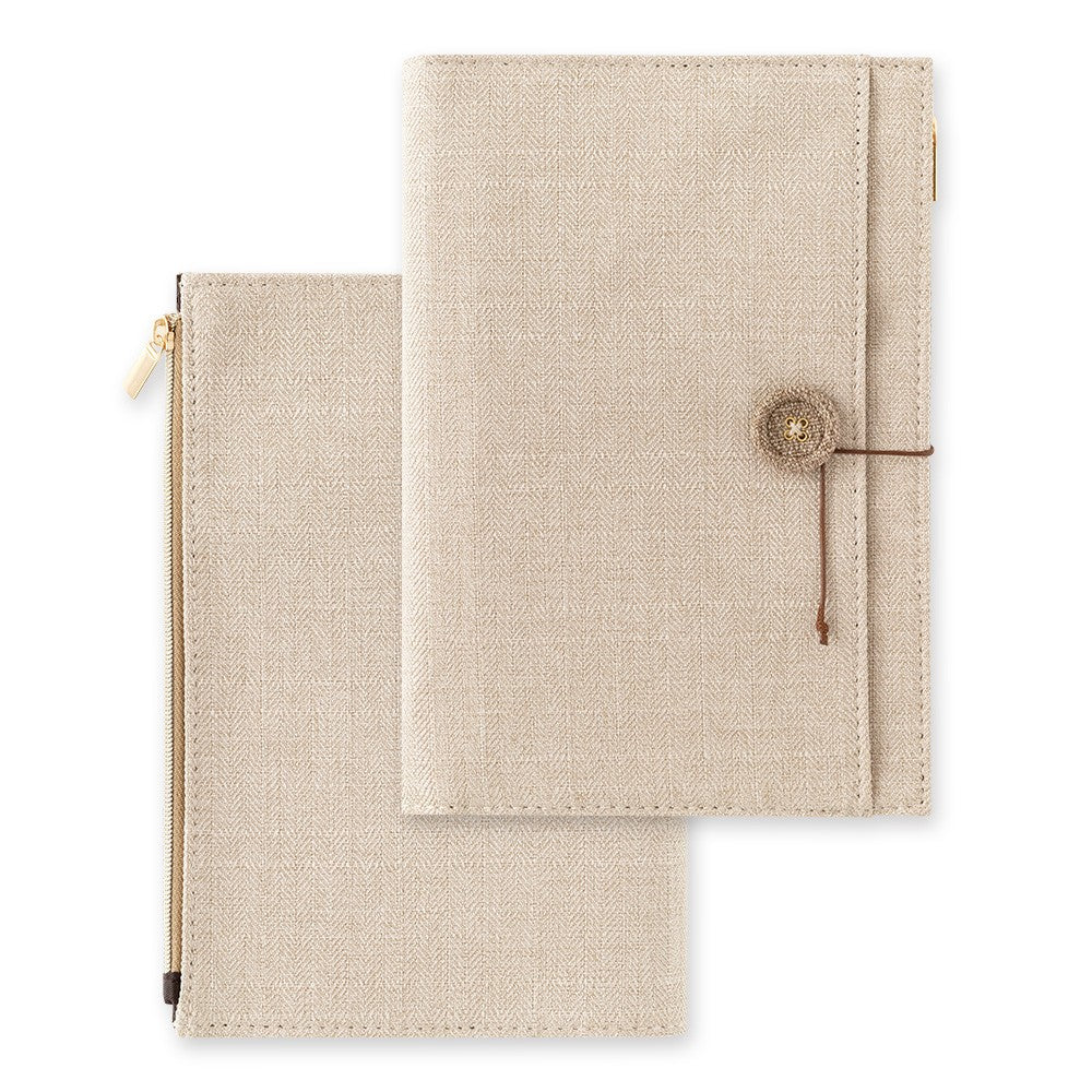 Midori Yuru Log B6 Canvas Cover | Beige