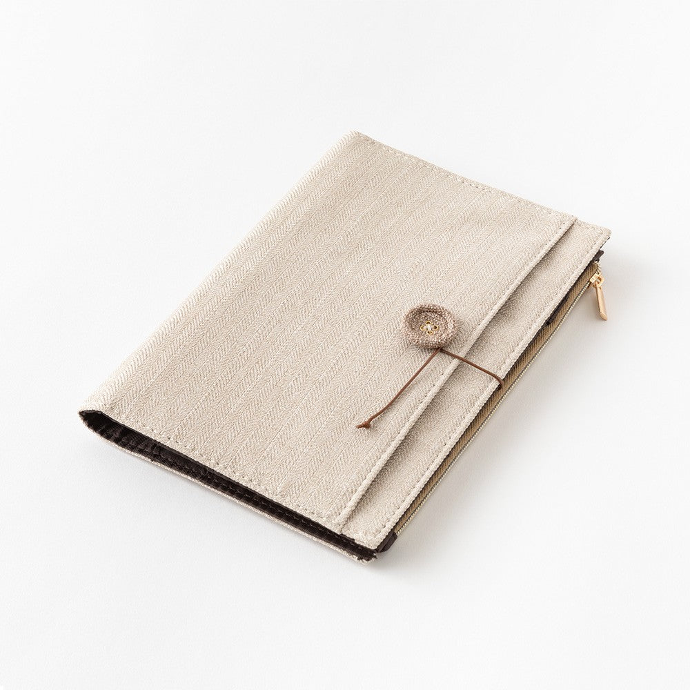 Midori Yuru Log B6 Canvas Cover | Beige