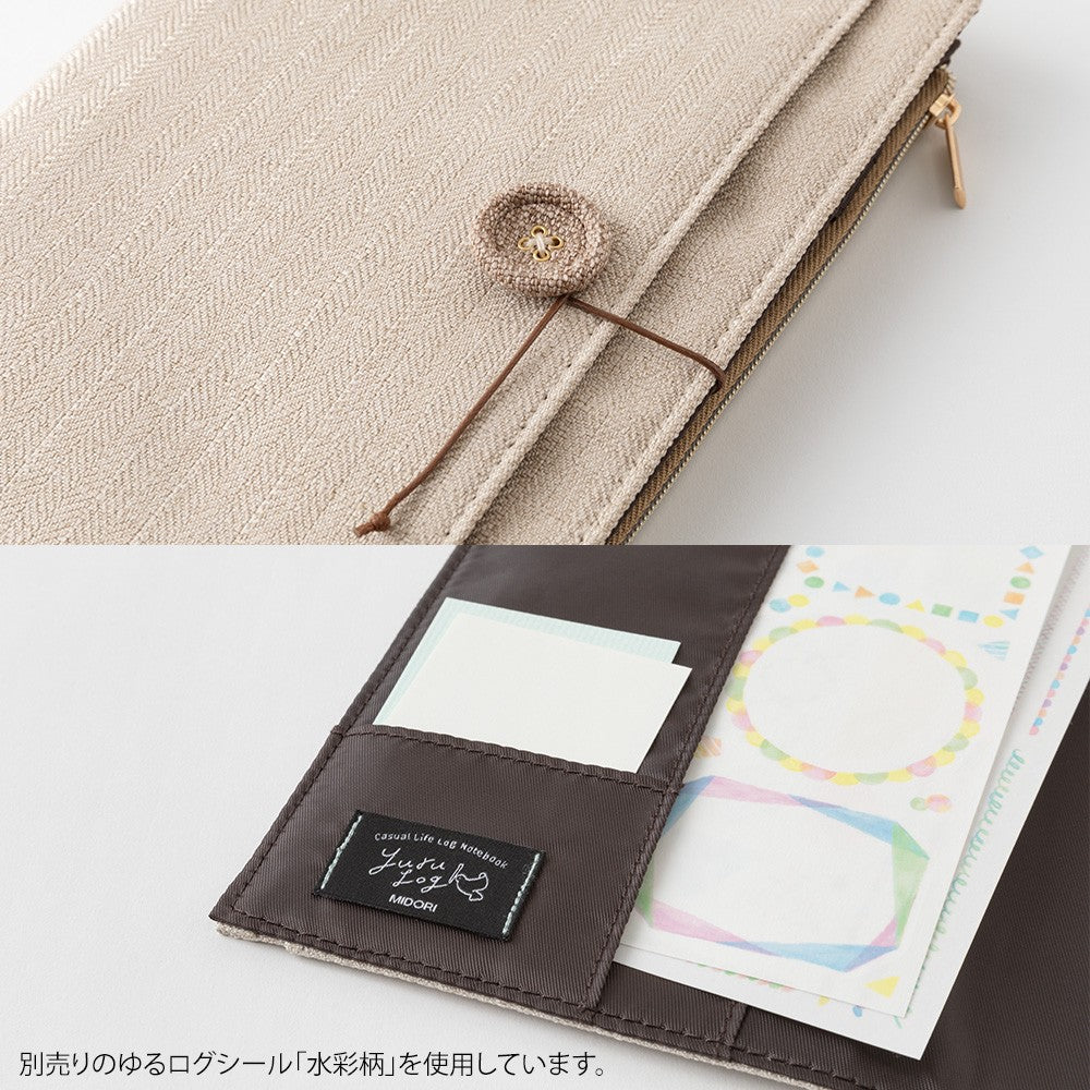 Midori Yuru Log B6 Canvas Cover | Beige