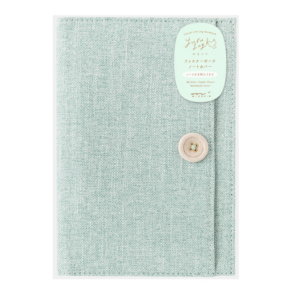 Midori Yuru Log B6 Canvas Cover | Blue