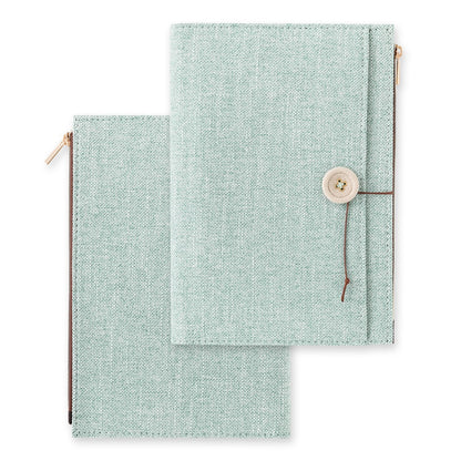 Midori Yuru Log B6 Canvas Cover | Blue
