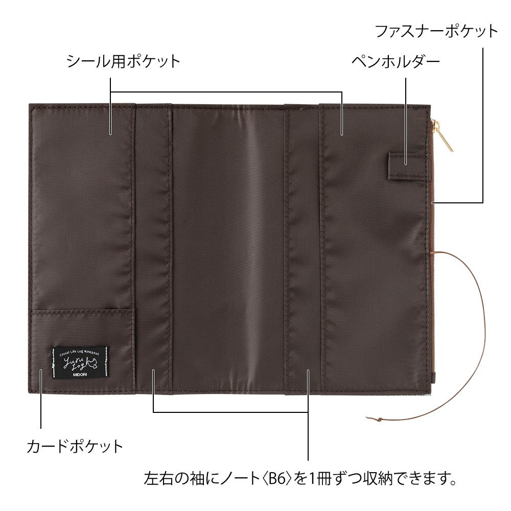 Midori Yuru Log B6 Canvas Cover | Blue