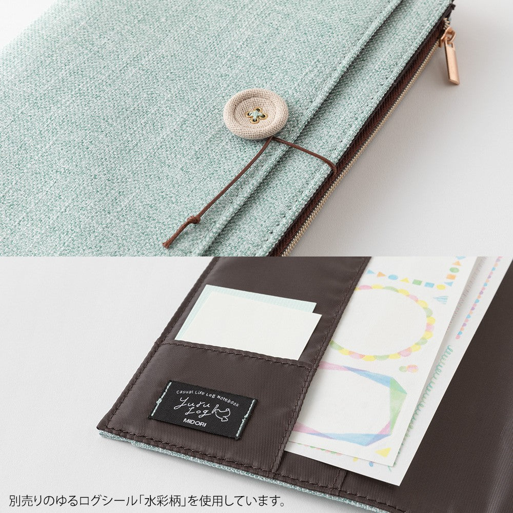 Midori Yuru Log B6 Canvas Cover | Blue
