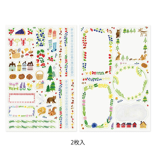 Midori Yuru Log 2 Sheets Stickers | Scandinavia