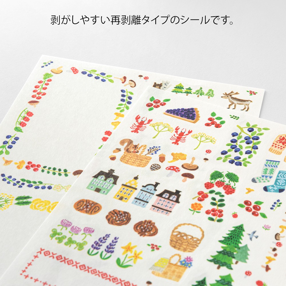 Midori Yuru Log 2 Sheets Stickers | Scandinavia