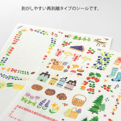 Midori Yuru Log 2 Sheets Stickers | Scandinavia