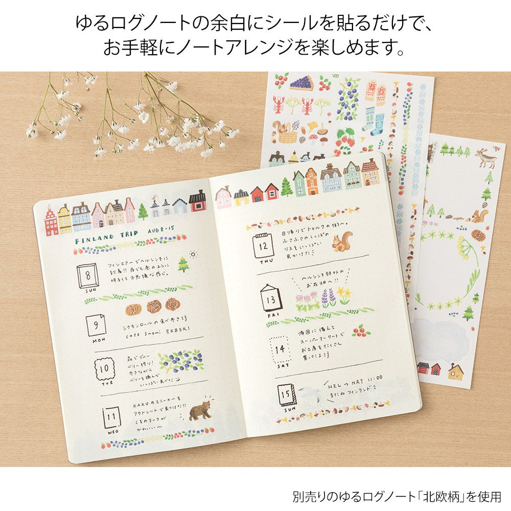 Midori Yuru Log 2 Sheets Stickers | Scandinavia