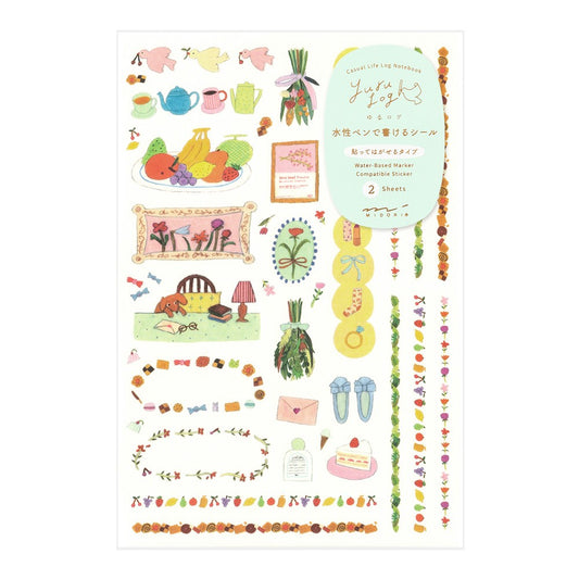 Midori Yuru Log Stickers 2 Sheets | Life