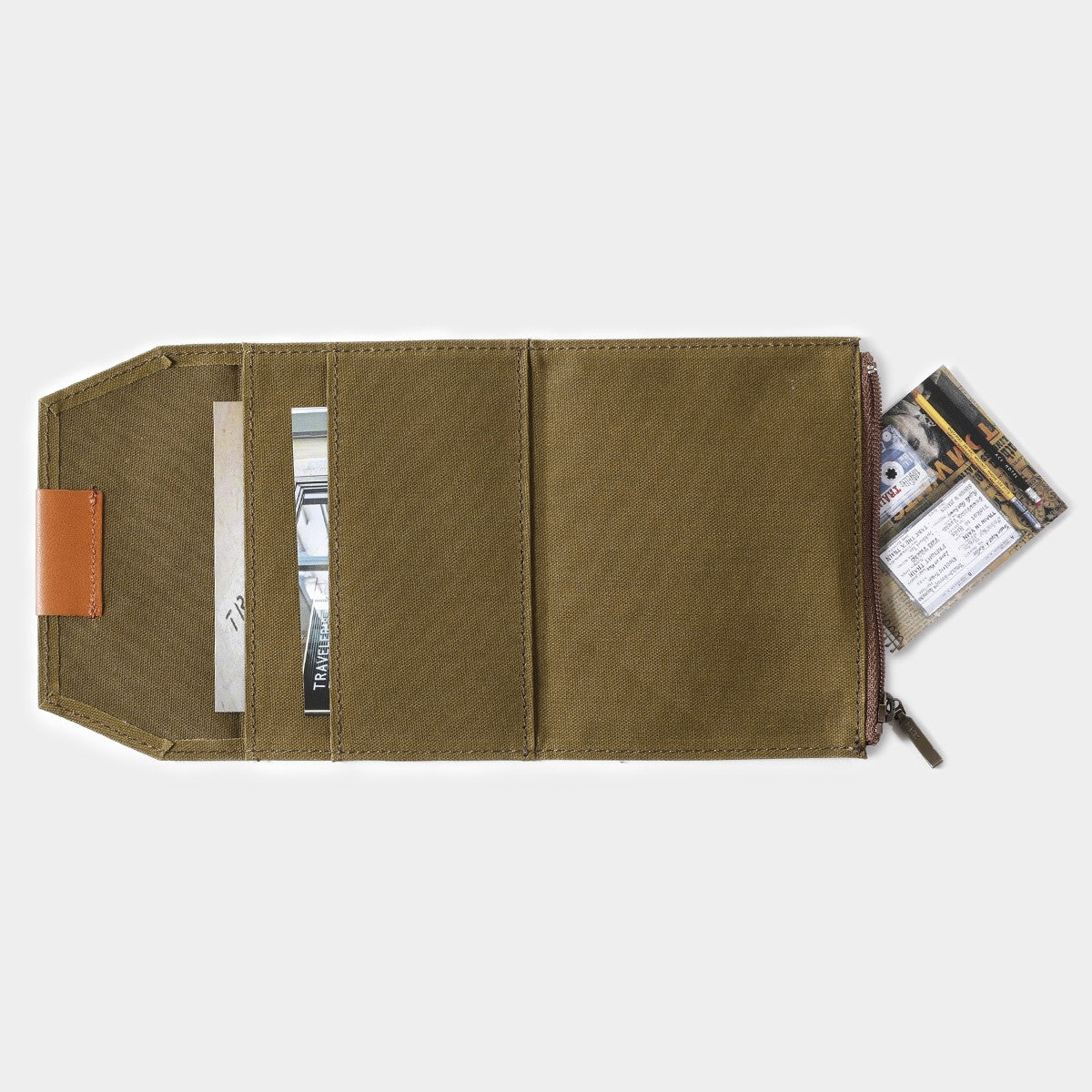 Traveler's Notebook Zipper Pocket Insert (PS)| Olive