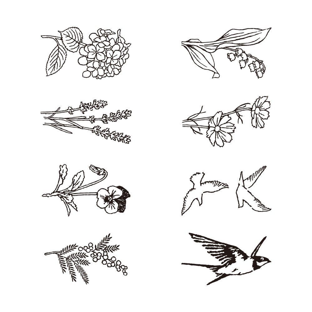 Midori Rotating Stamp Dial | Flowers and Birds