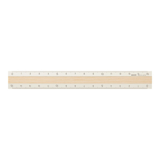 Midori 15cm Ruler | Ivory + White Wood