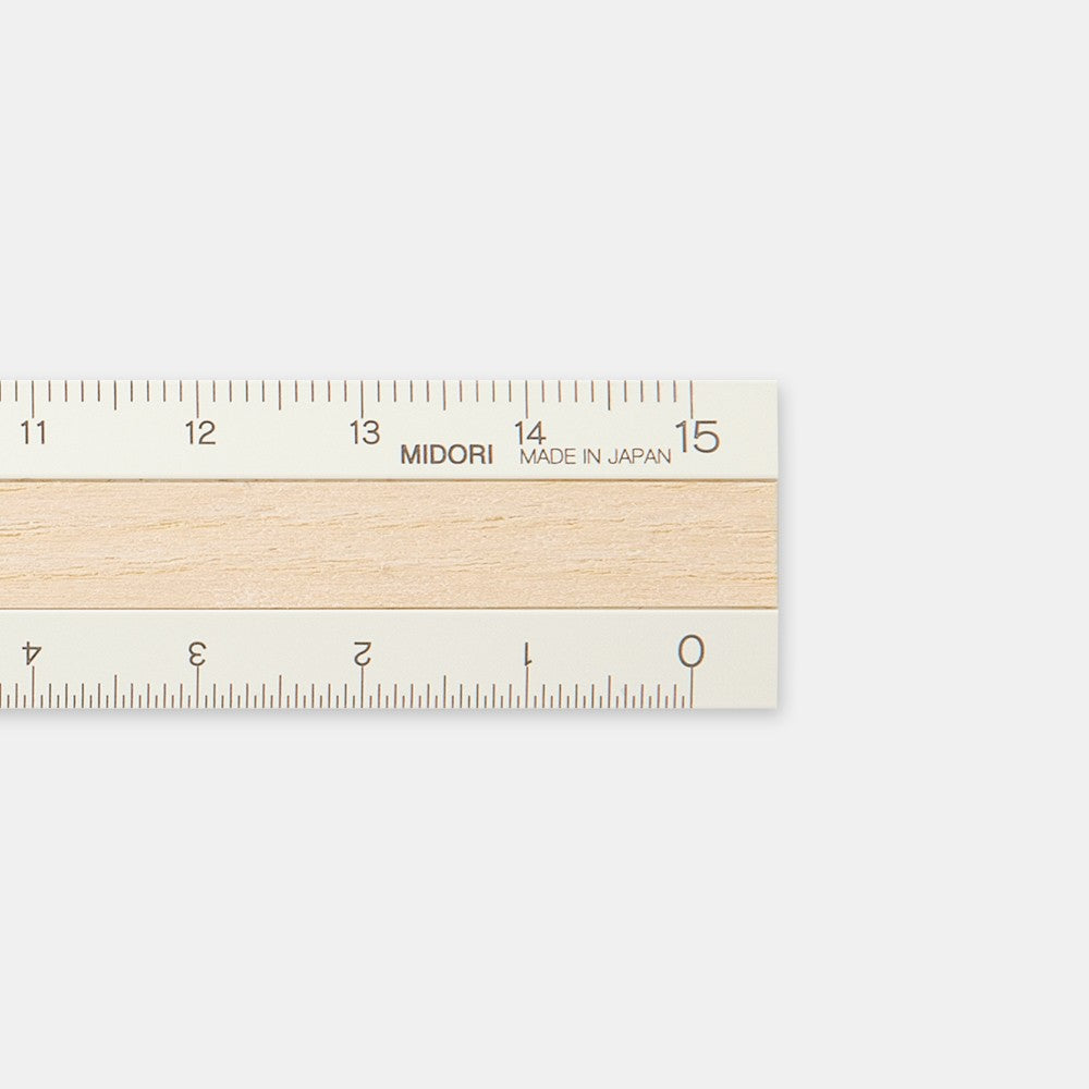Midori 15cm Ruler | Ivory + White Wood