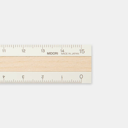 Midori 15cm Ruler | Ivory + White Wood