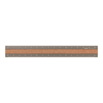 Midori Ruler 15cm | Grey + Dark Wood