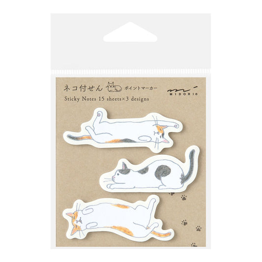 Midori Sticky Notes Point | Stretching Cat