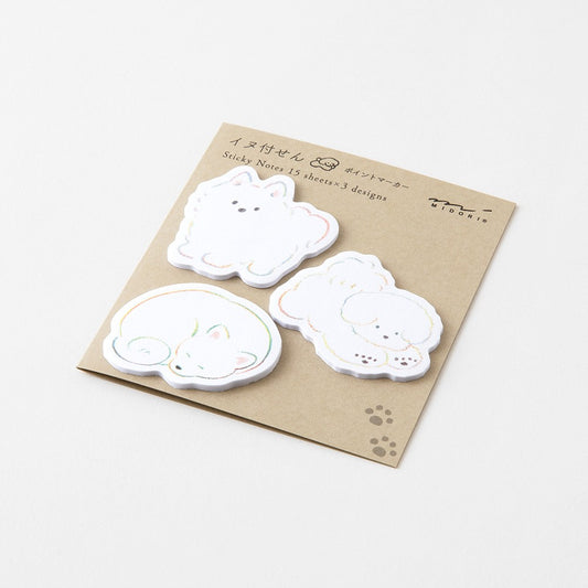 Midori Sticky Notes Point | White Dog