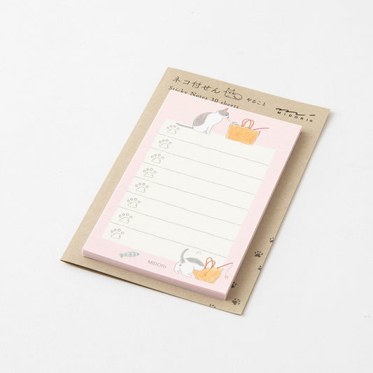 Midori Sticky Notes To Do | Pink with Cat