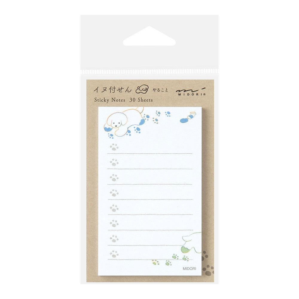 Midori Sticky Notes To Do | White with Dog