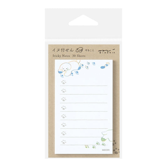 Midori Sticky Notes To Do | White with Dog