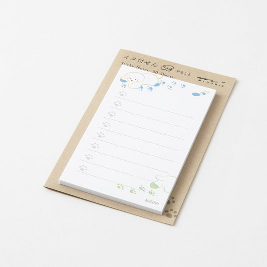 Midori Sticky Notes To Do | White with Dog
