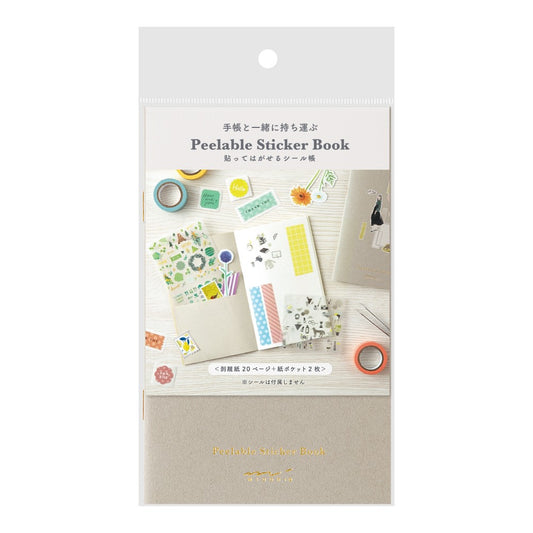Midori Sticker Book with Pocket | Grey