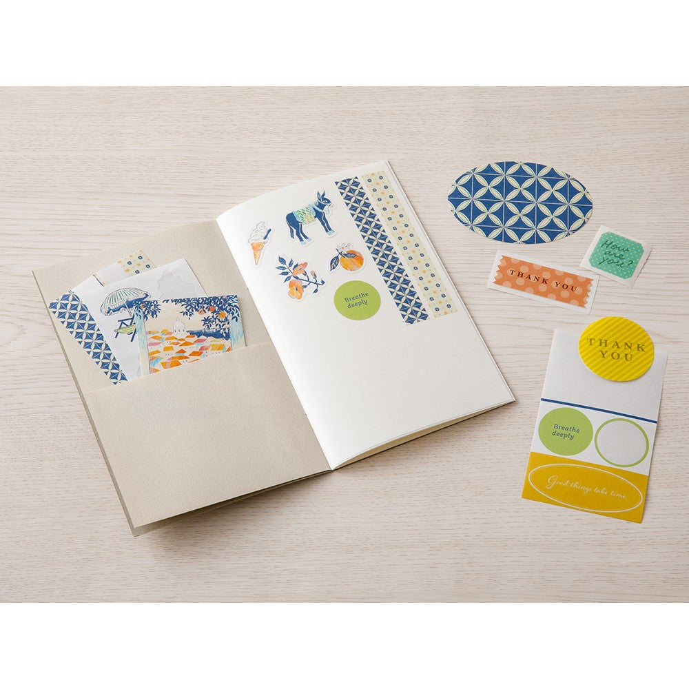 Midori Sticker Book with Pocket | Grey