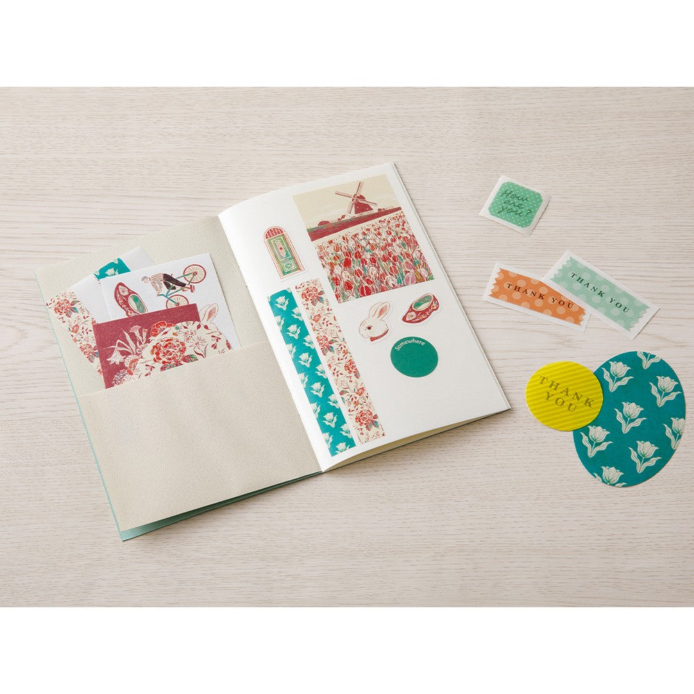 Midori Sticker Book with Pocket | Blue