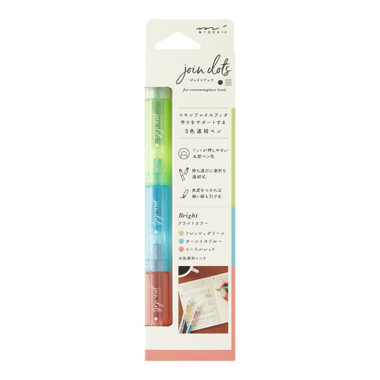 Zakreślacze Midori Connecting Pen Join Dots | Jasne Kolory