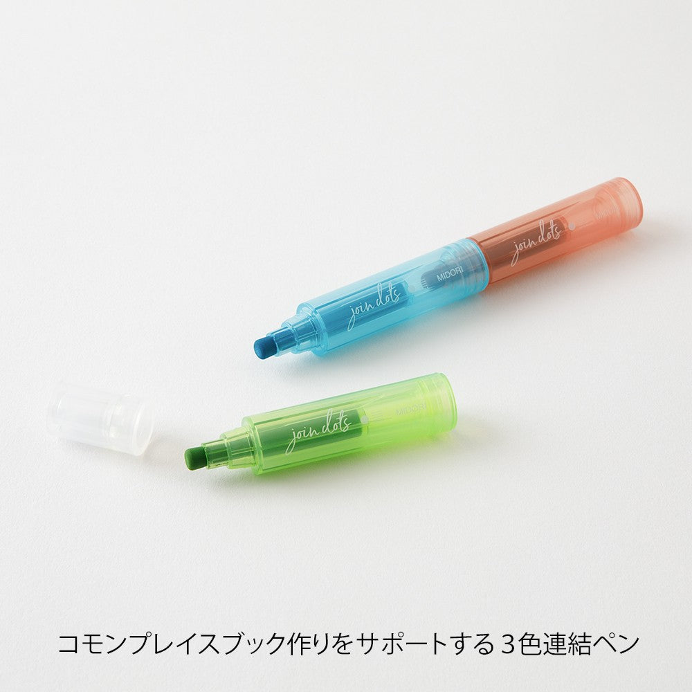 Midori Connecting Pen Join Dots Highlighters | Bright Colors