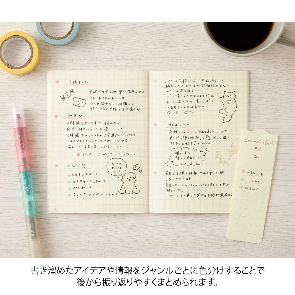 Midori Connecting Pen Join Dots Highlighters | Milky