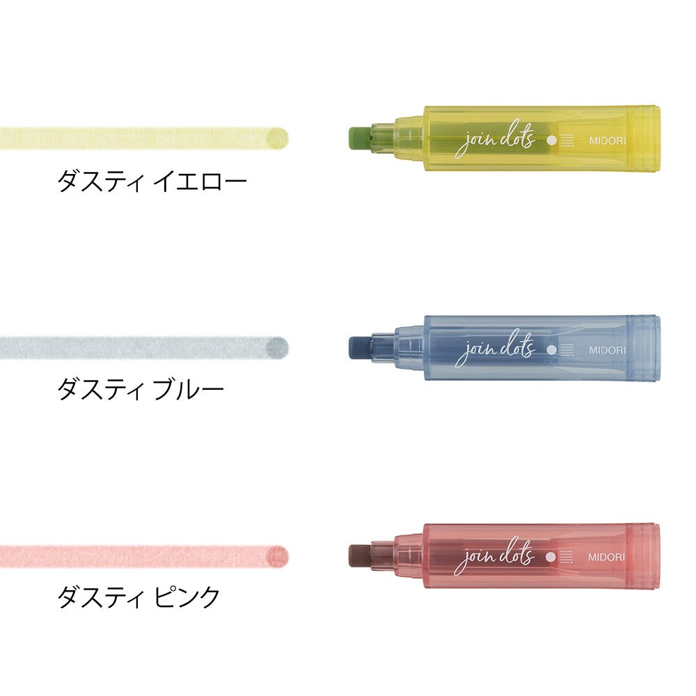 Midori Connecting Pen Join Dots Highlighters | Dusty