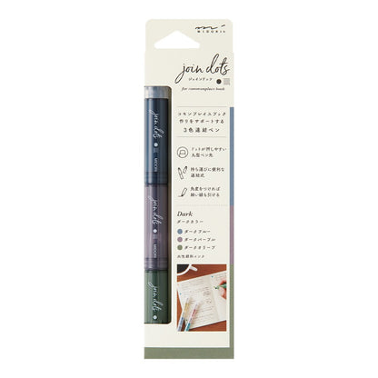 Zakreślacze Midori Connecting Pen Join Dots | Ciemne Kolory
