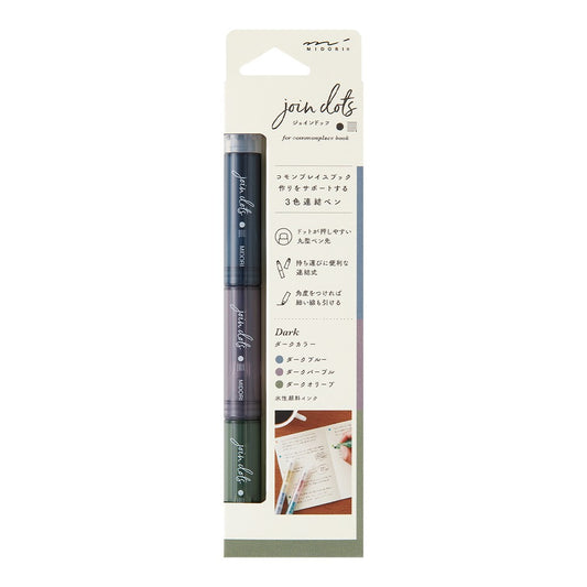 Zakreślacze Midori Connecting Pen Join Dots | Ciemne Kolory